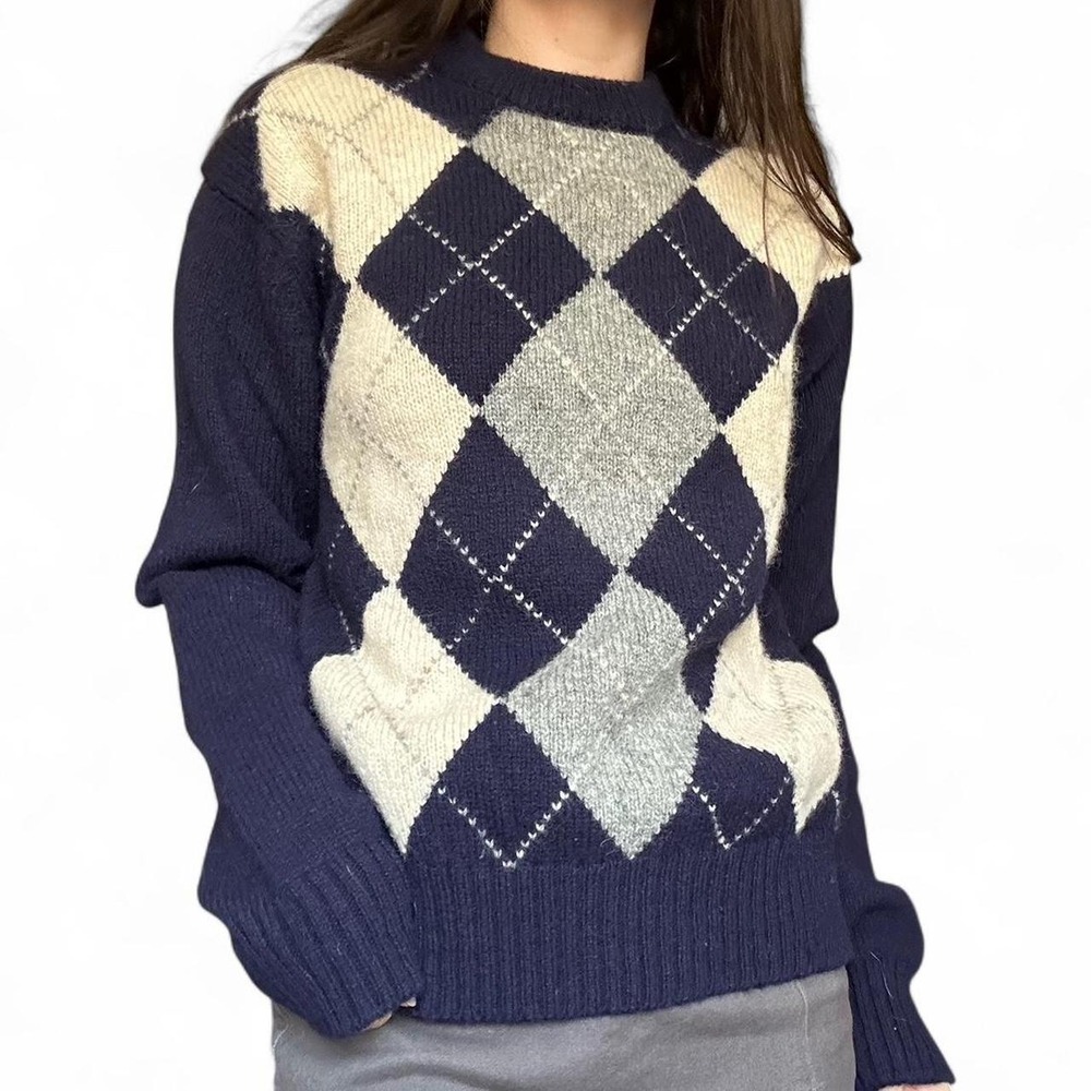 Sears vintage wool argyle sweater